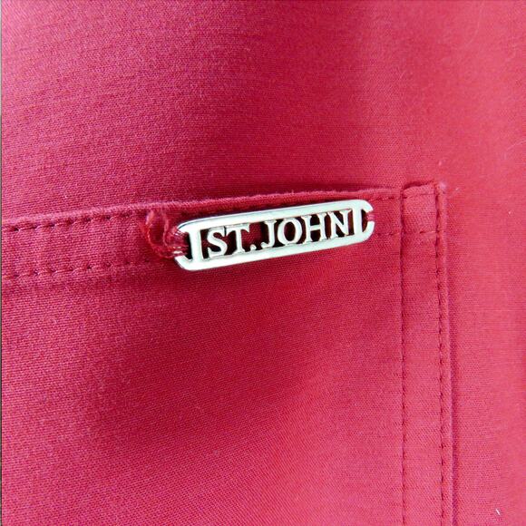 St. John Red Straight Leg Casual Pants Size 10 34" - Picture 6 of 6